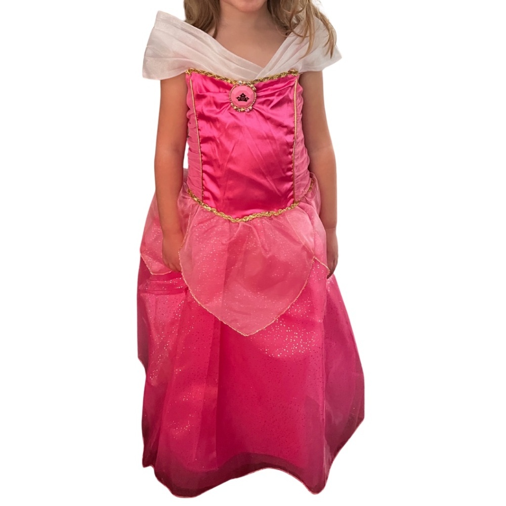 Disney Princess Aurora Sleeping Beauty Pink Costume Dress | Girls 5/6 - Picture 8 of 8